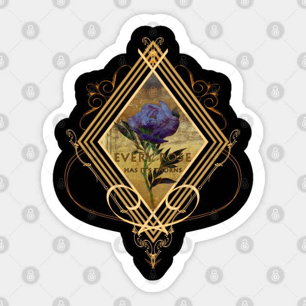 Art Deco Rose Sticker by Monstrous1